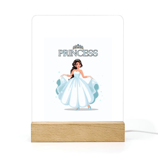 Acrylic Night Light with Wooden Base