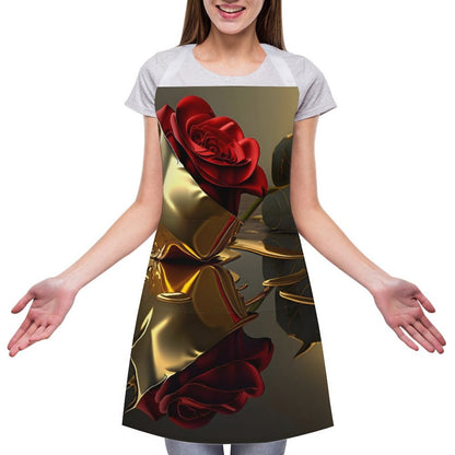 ROSE IN GOLD Adult Apron with Pocket