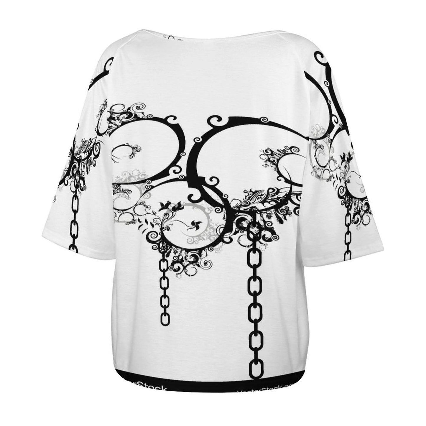 180gsm Women’s Off the Shoulder Half-Sleeve T-shirt BAT (All-Over Printing)