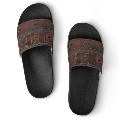 RUGGED LEATHER BUCKLE PRINT Unisex PVC Slippers