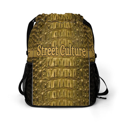 STREET CULTURE Alligator Drawstring Bag (bottom pocket for shoes)
