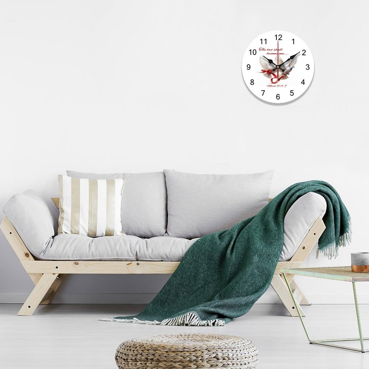 Concise Silent Wooden Wall Clock-9.84"x9.84"/ 25x25cm