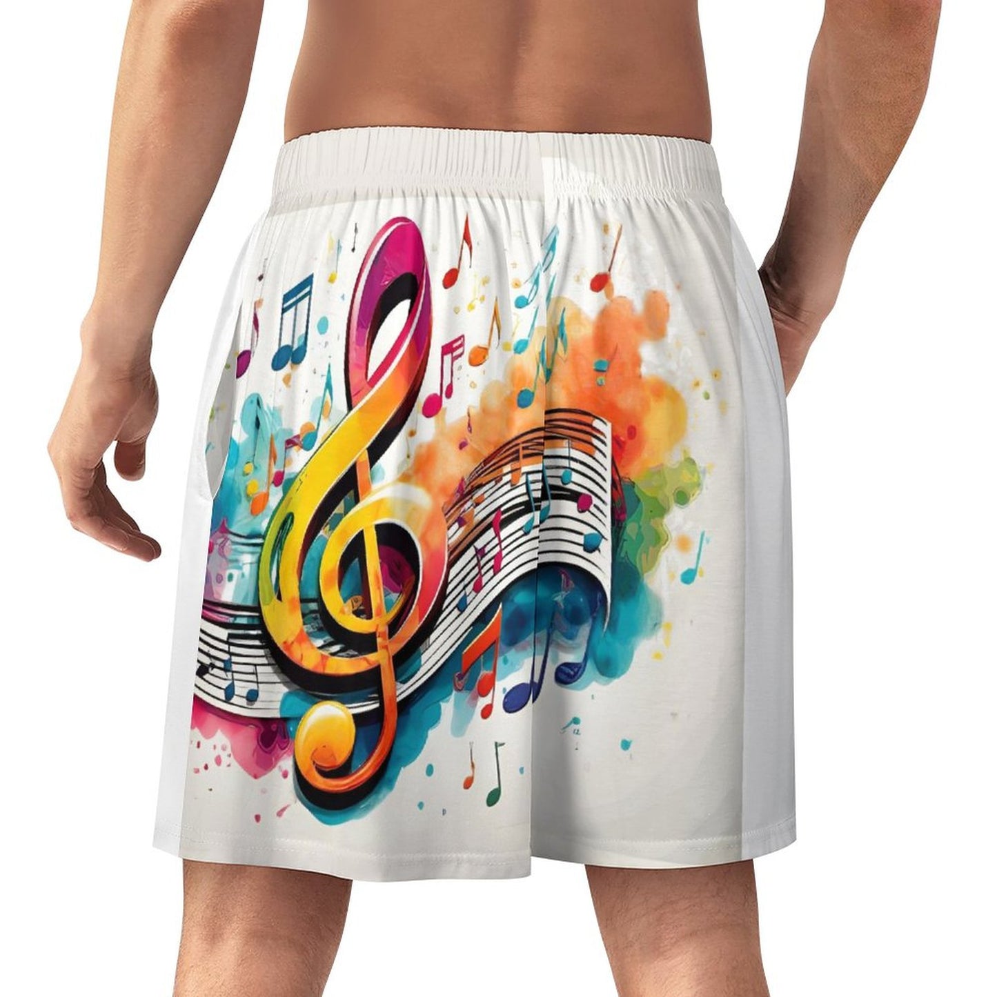 MUSIC GRAFFITI Lounge Shorts for Men-SMALL-5XL