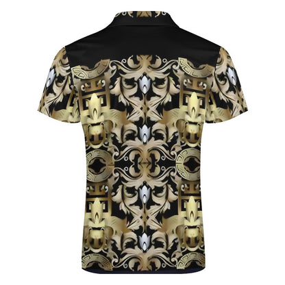 Men's Short Sleeve POLO Shirt with Zipper B470 (All-Over Printing)