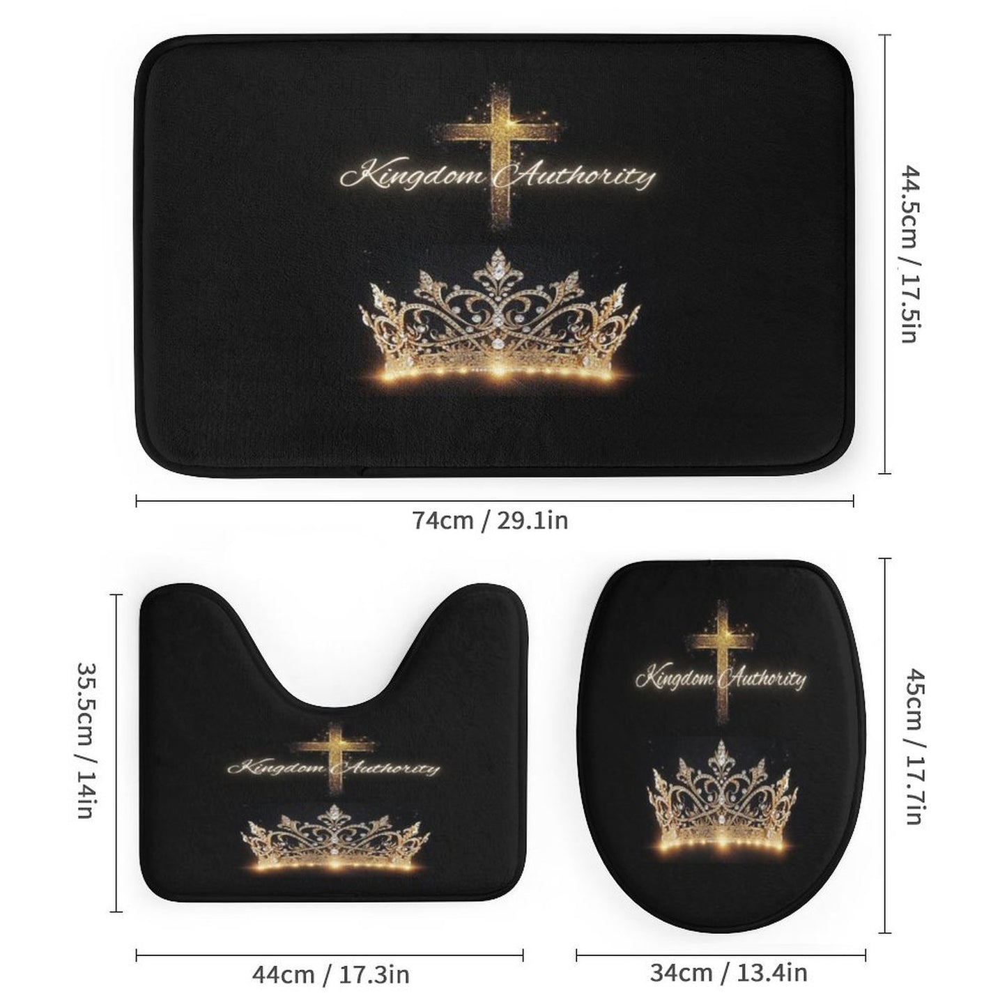 Shower Curtain Set with 3 Rugs