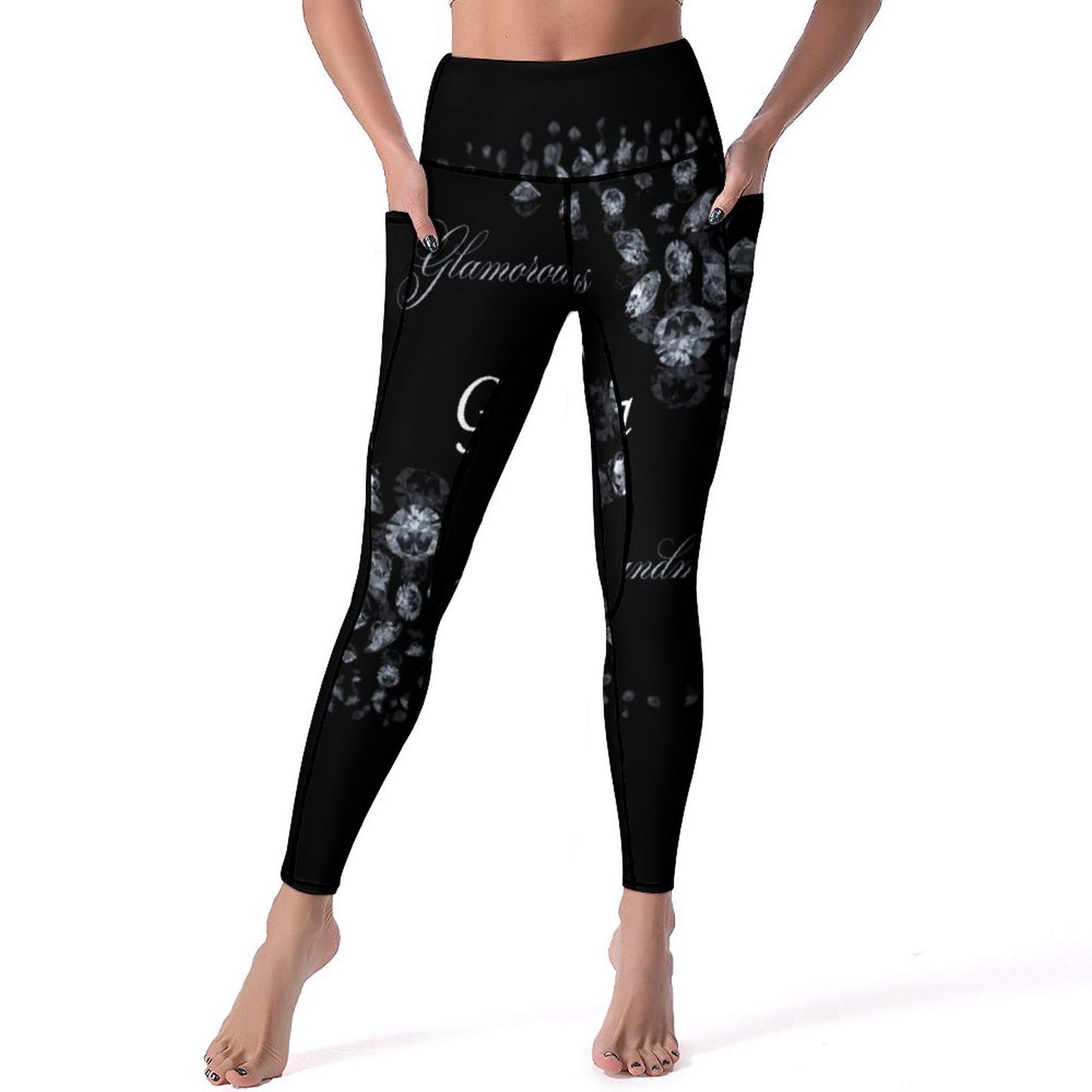 Custom Printed Yoga Pants with 2 Pockets CE003 (All-Over Printing)