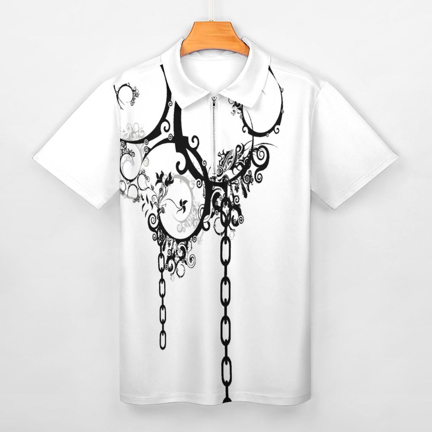 Men's Short Sleeve POLO Shirt with Zipper B470 (All-Over Printing)