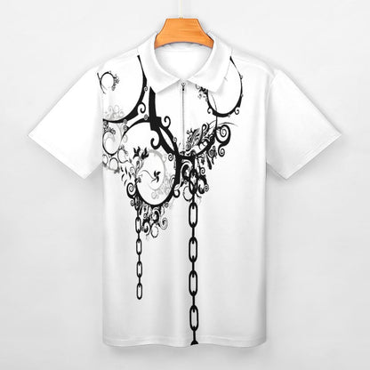 Men's Short Sleeve POLO Shirt with Zipper B470 (All-Over Printing)