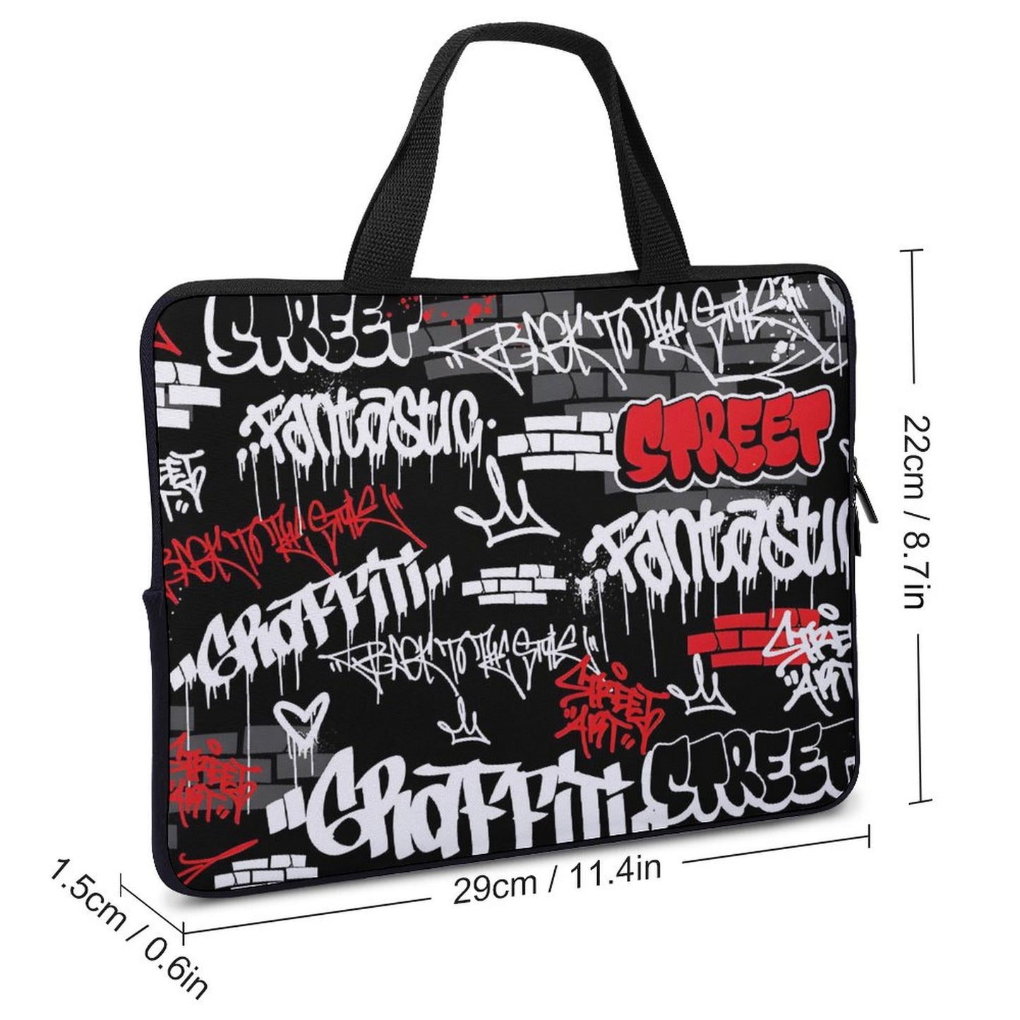 B/R/W GRAFFITI Custom Laptop Case