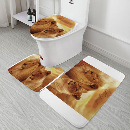 Coral Velvet Restroom Rug Set of 3-15.7"x23.6"/ 40x60cm