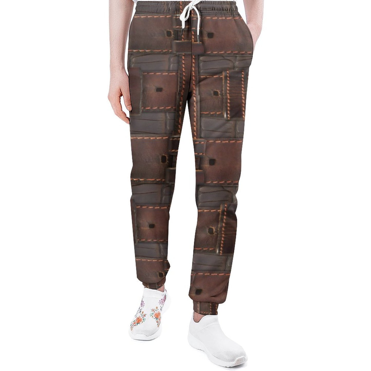 RUGGED LEATHER BUCKLE Print Sweatpants-SMALL-5XL