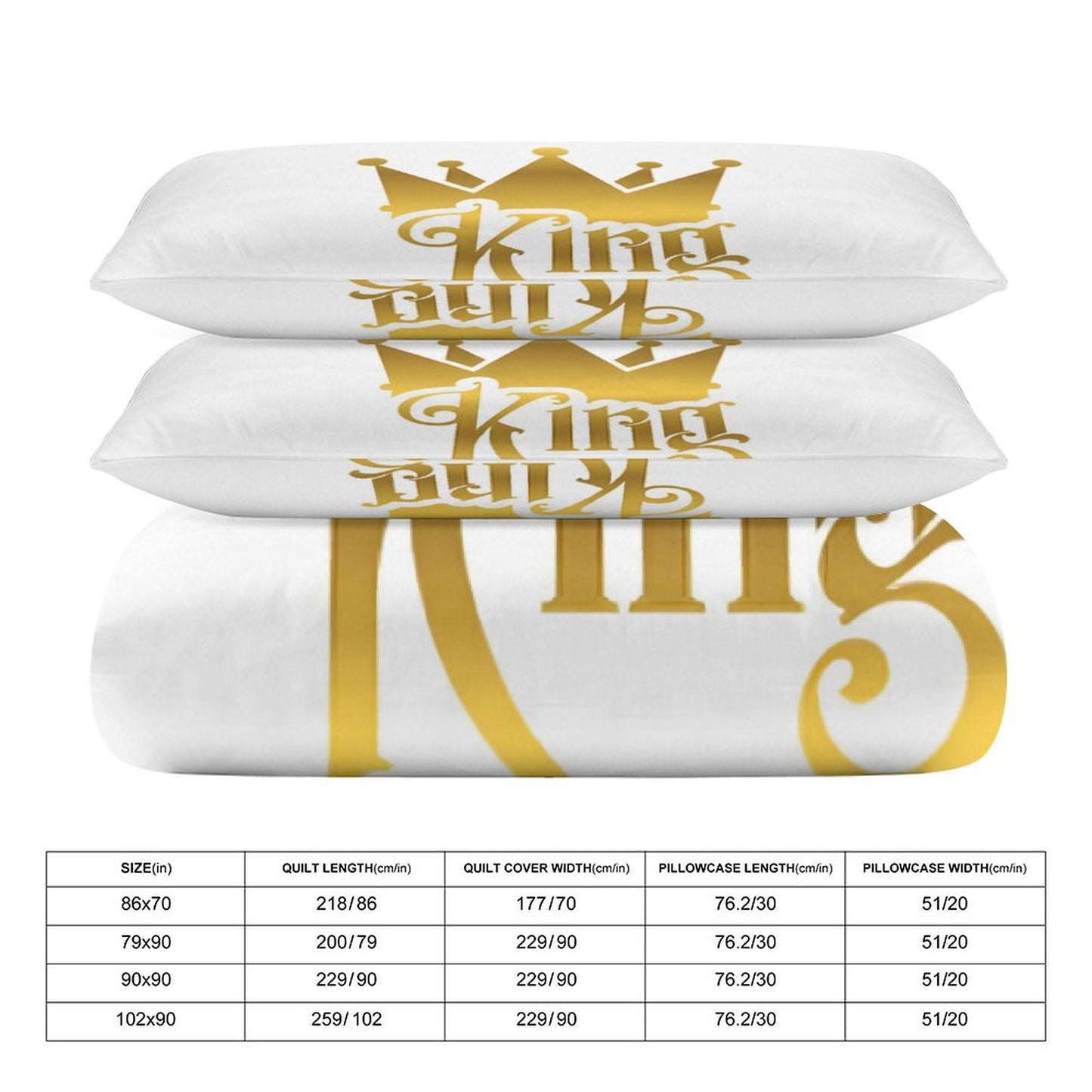 3-Piece Bedding Set-102"x90"/ 259x229cm (Dual-sided Printing)