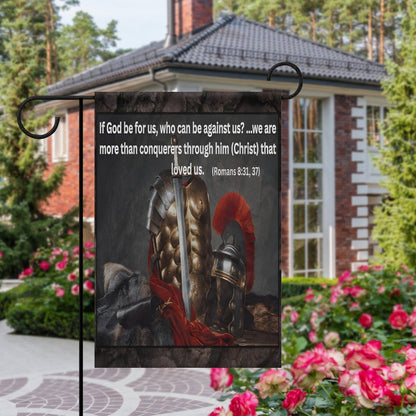 Garden Flag (2 Pics on 2 Sides)-12"x18"-MORE THAN A CONQUERER