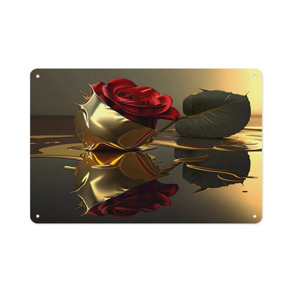 Custom Decorative Metal Sign-Horizontal 8"x12"/20x30cm-ROSE ON GOLD