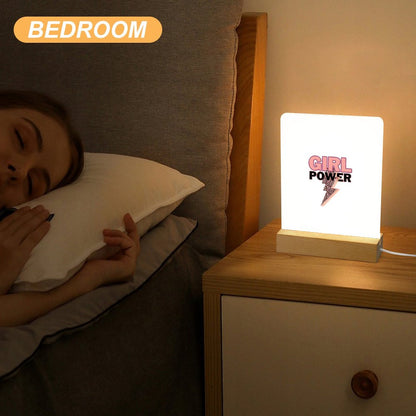 Acrylic Night Light with Wooden Base