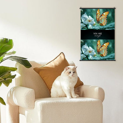 Canvas Hanging Poster with Scrolls-16"x24"/ 40x60cm-YOU ARE ENOUGH