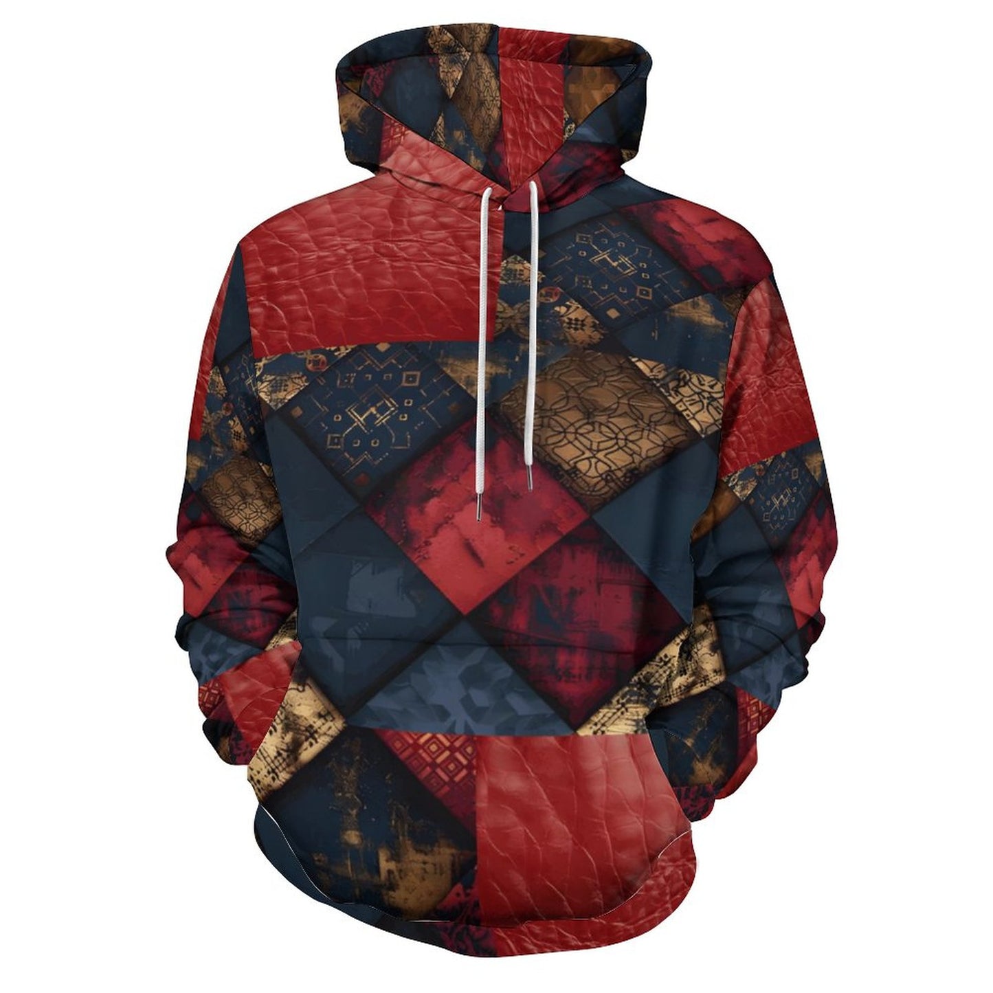 TRIANGLES & LEATHER Women's Hoodie with Double-layer Cap-SMALL-5XL