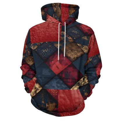TRIANGLES & LEATHER Women's Hoodie with Double-layer Cap-SMALL-5XL