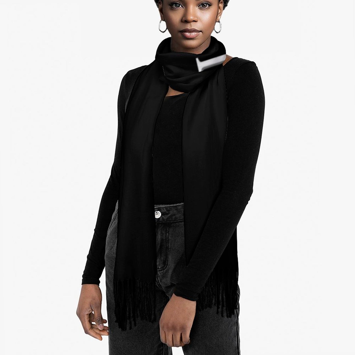 Cashmere-like Tassel Scarf (All-Over Printing)