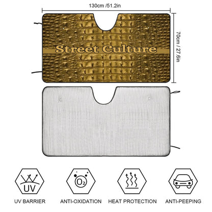 STREET CULTURE Alligator Car Sun Shade Cover-2 SIZES (oxford cloth/foam/aluminum foil)
