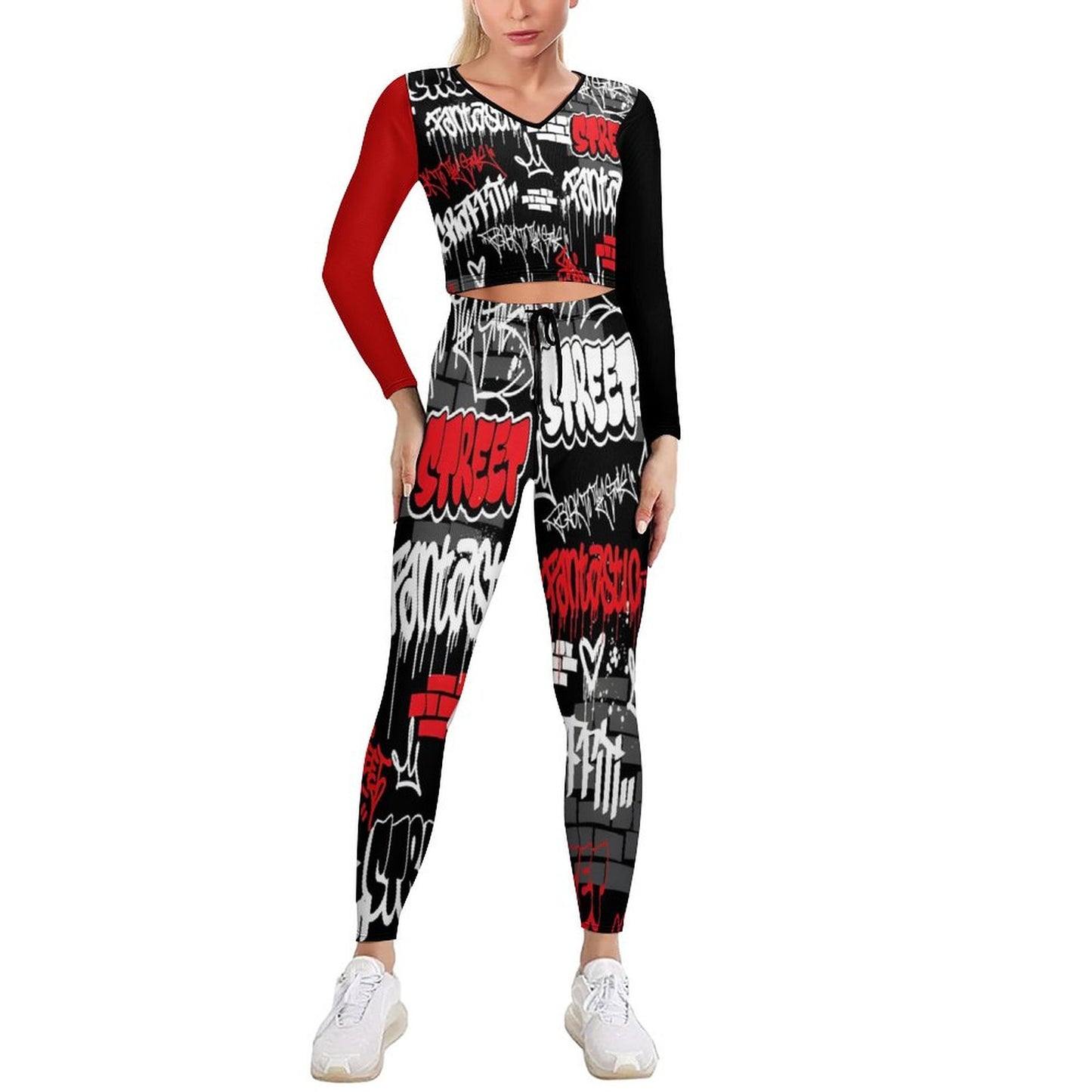 V neck Sweatshirt Set  NZ153 (All-Over Printing)