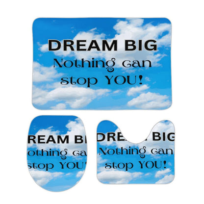 Coral Velvet Restroom Rug Set of 3-15.7"x23.6"/ 40x60cm