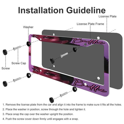 License Plate Frames with 4 Round Holes (1 Pair)