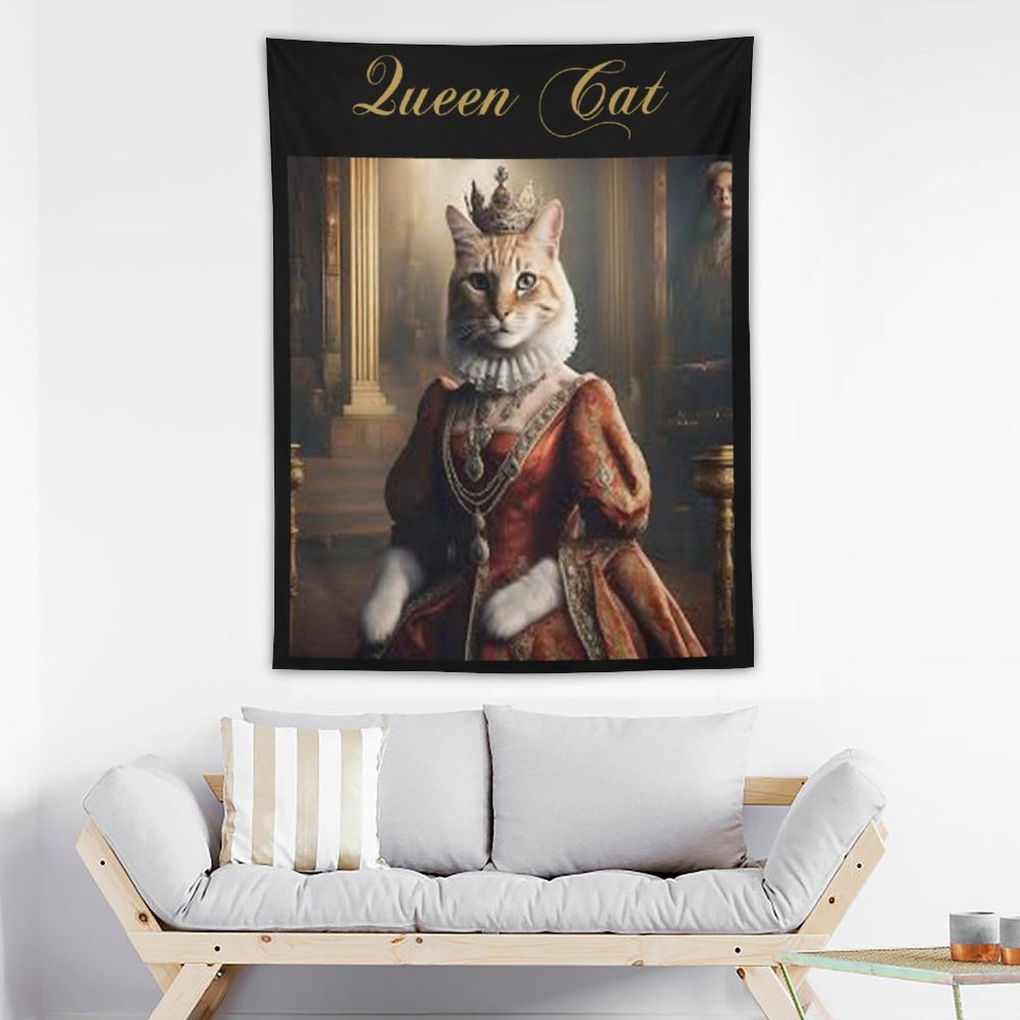 Wall Art with Vertical Tapestry