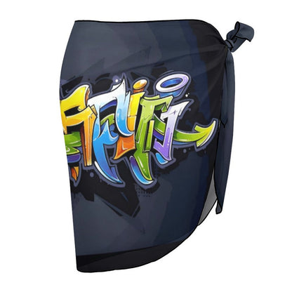 COLORFUL GRAFFITI Beach Wrap Skirt-SMALL-2XL