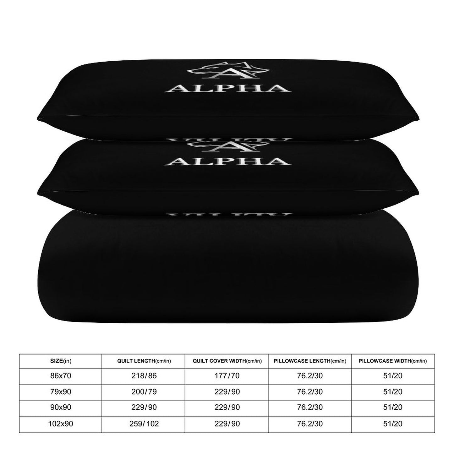3-Piece Bedding Set-86"×70"/ 218×177cm (Dual-sidede Printing)
