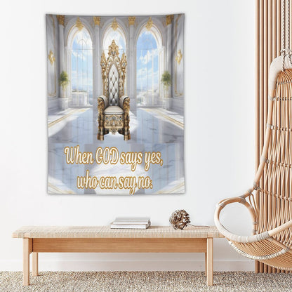 Wall Art with Vertical Tapestry