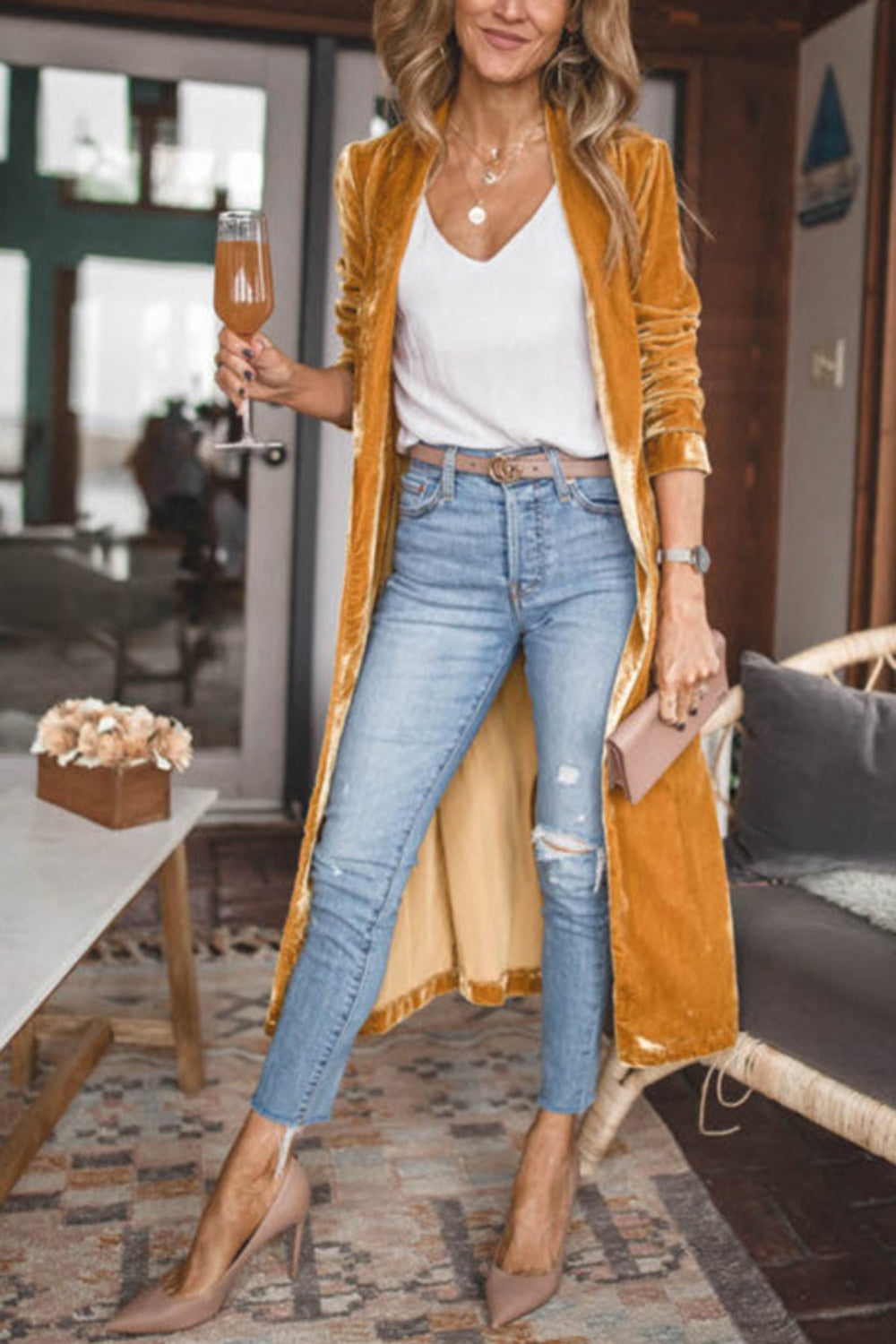 Velvety Open Front Long Sleeve Coat (many colors)-SMALL-2XL