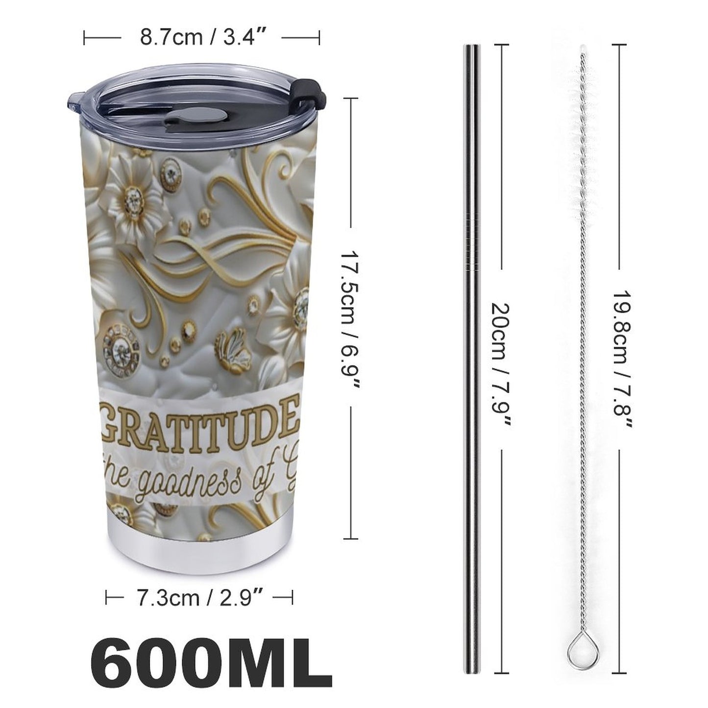 Car Travel Mug Set with Cleaning Kit (590ml/20oz)
