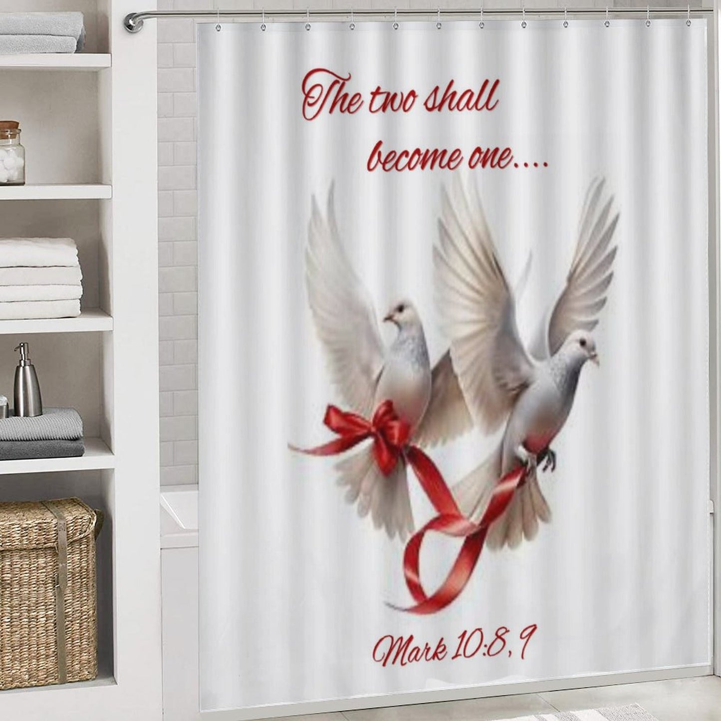 Shower Curtain Set with 3 Rugs