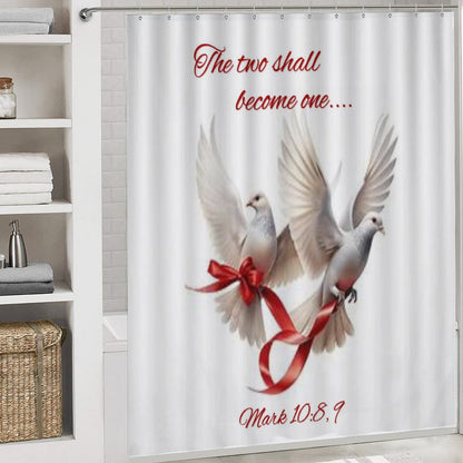 Shower Curtain Set with 3 Rugs