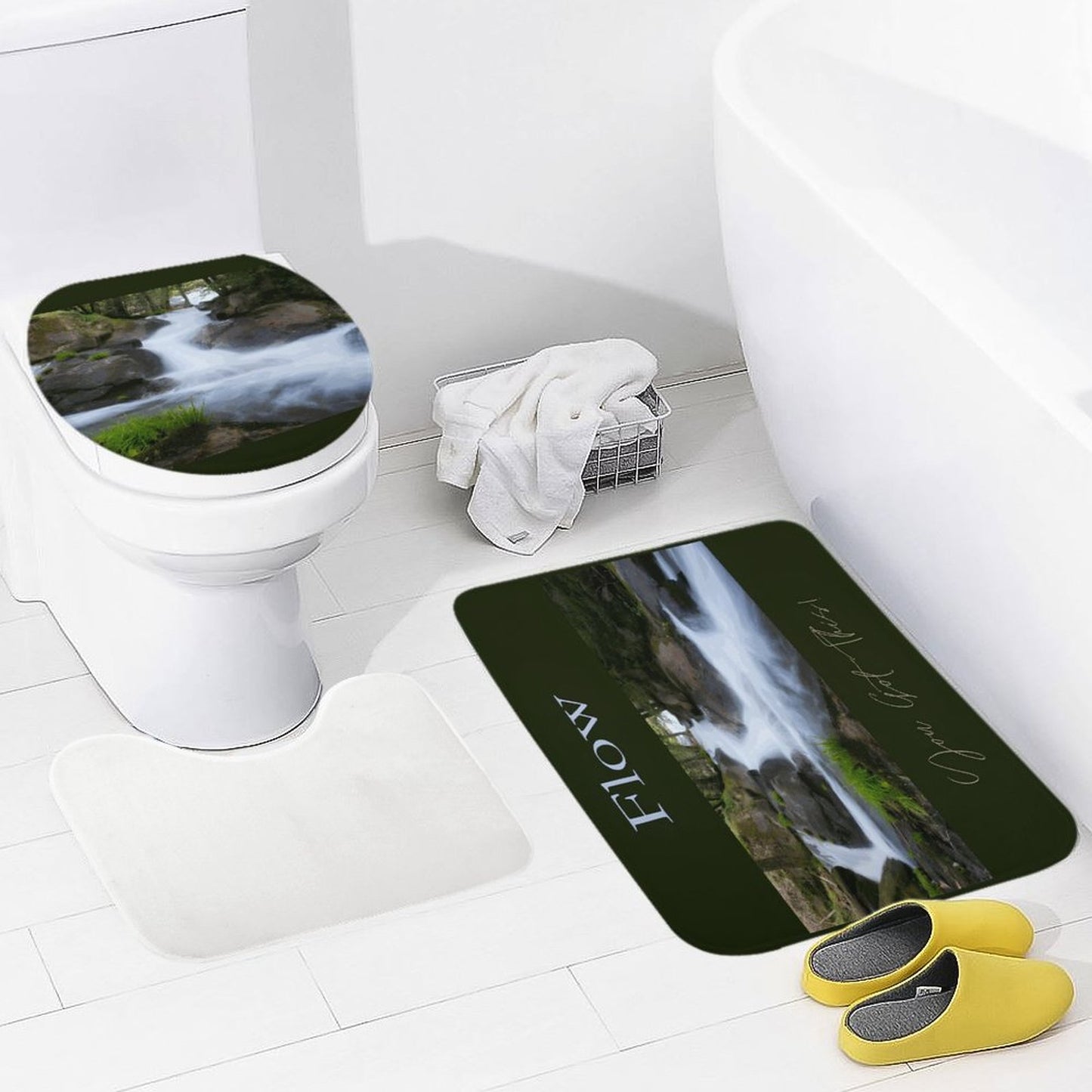 Coral Velvet Restroom Rug Set of 3-15.7"x23.6"/ 40x60cm