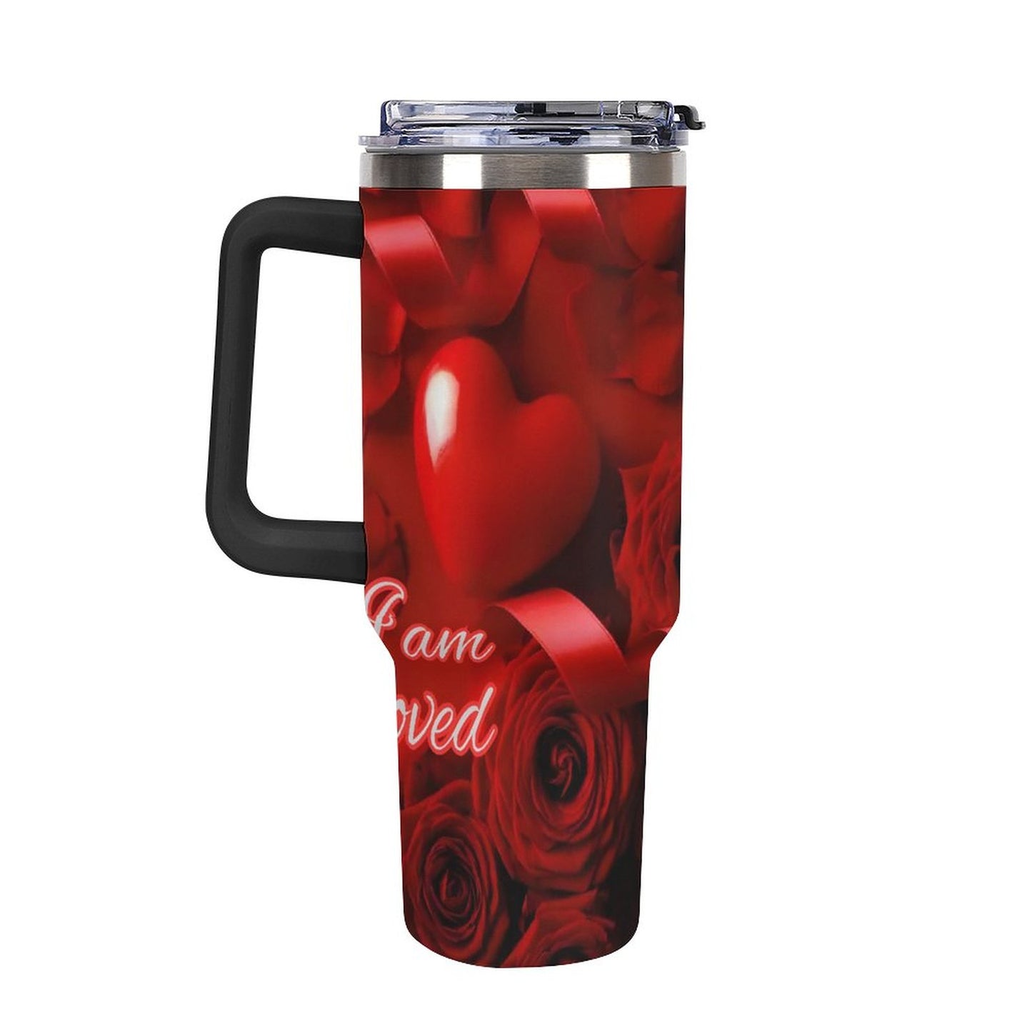 40oz Insulated Tumbler with Handle and Straw