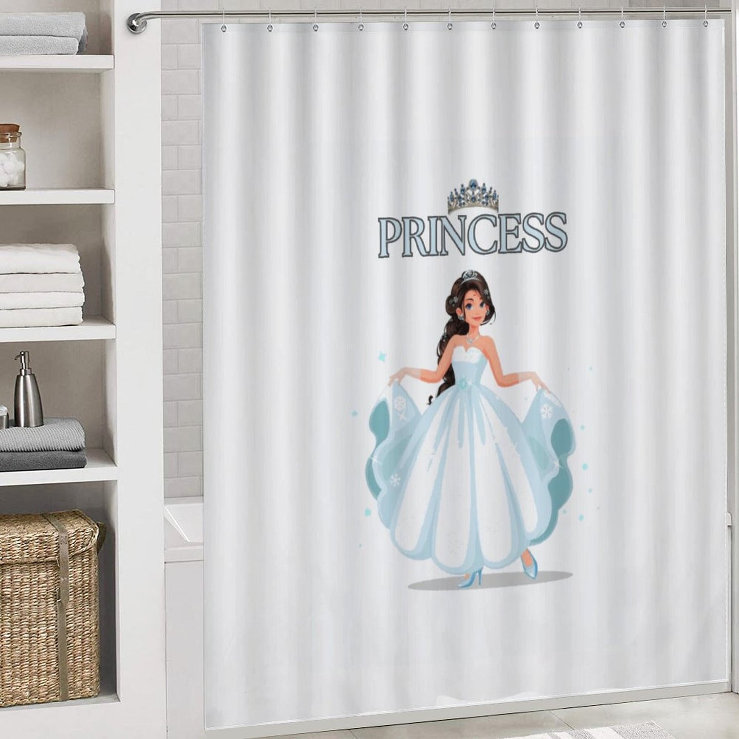 Shower Curtain Set with 3 Rugs