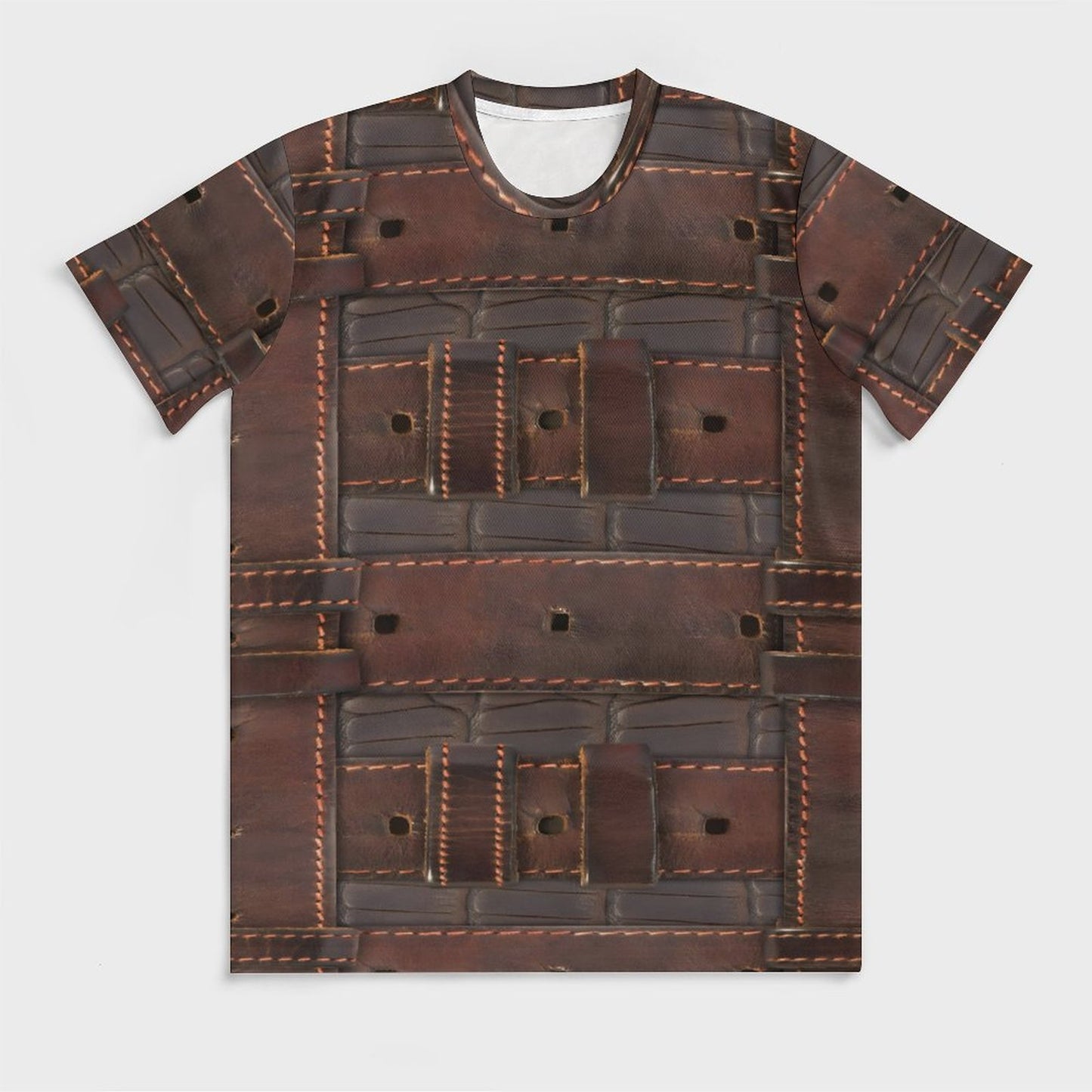 RUGGED LEATHER BUCKLE Print Short Sleeve-*XS-6XL