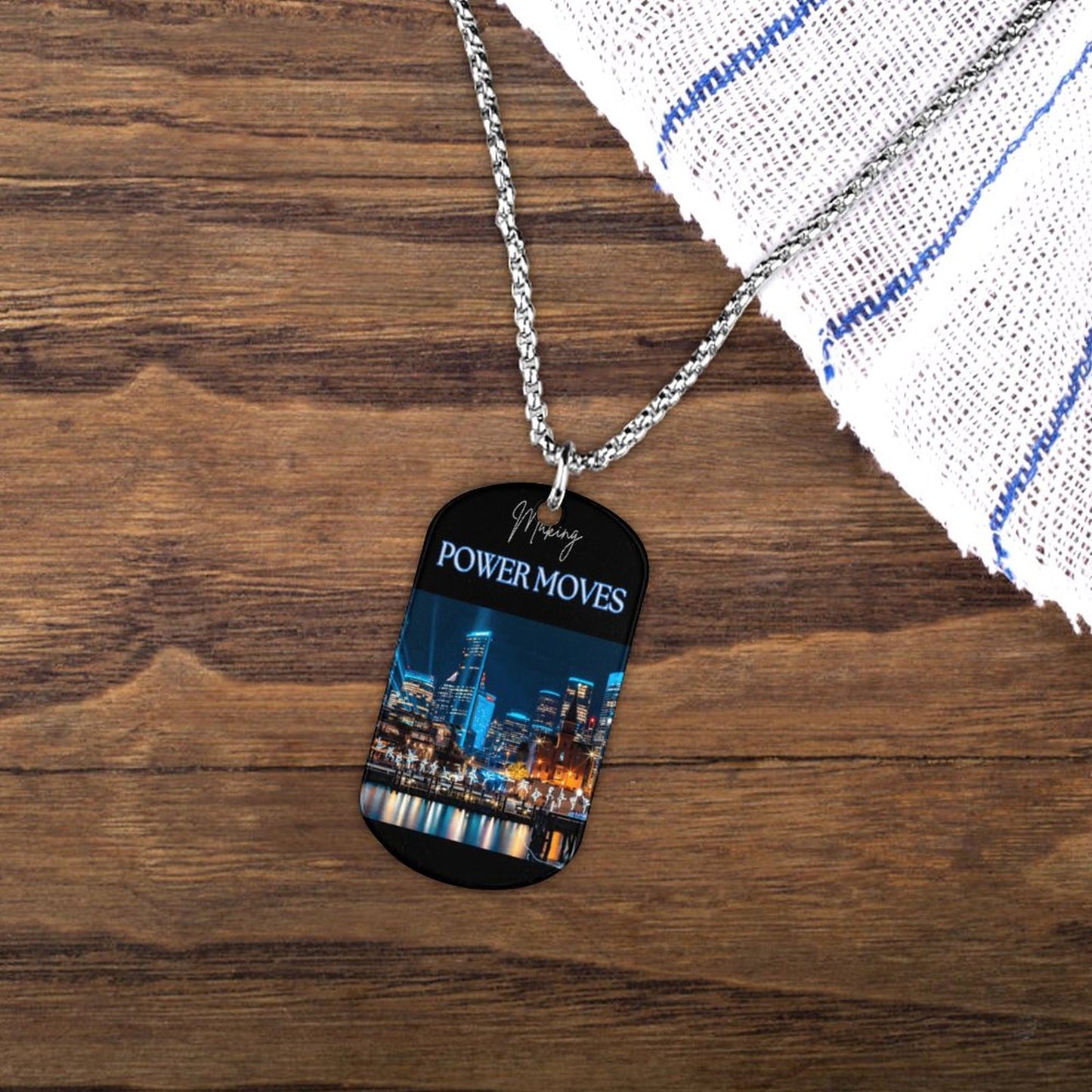 Memorial Necklace with Titanium Steel Square Pendant