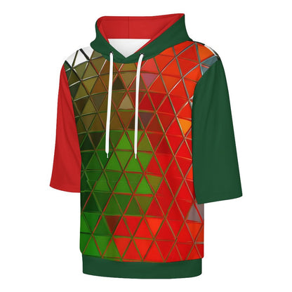 GLASS PRISM Half Sleeve Hoodie-SMALL-6XL
