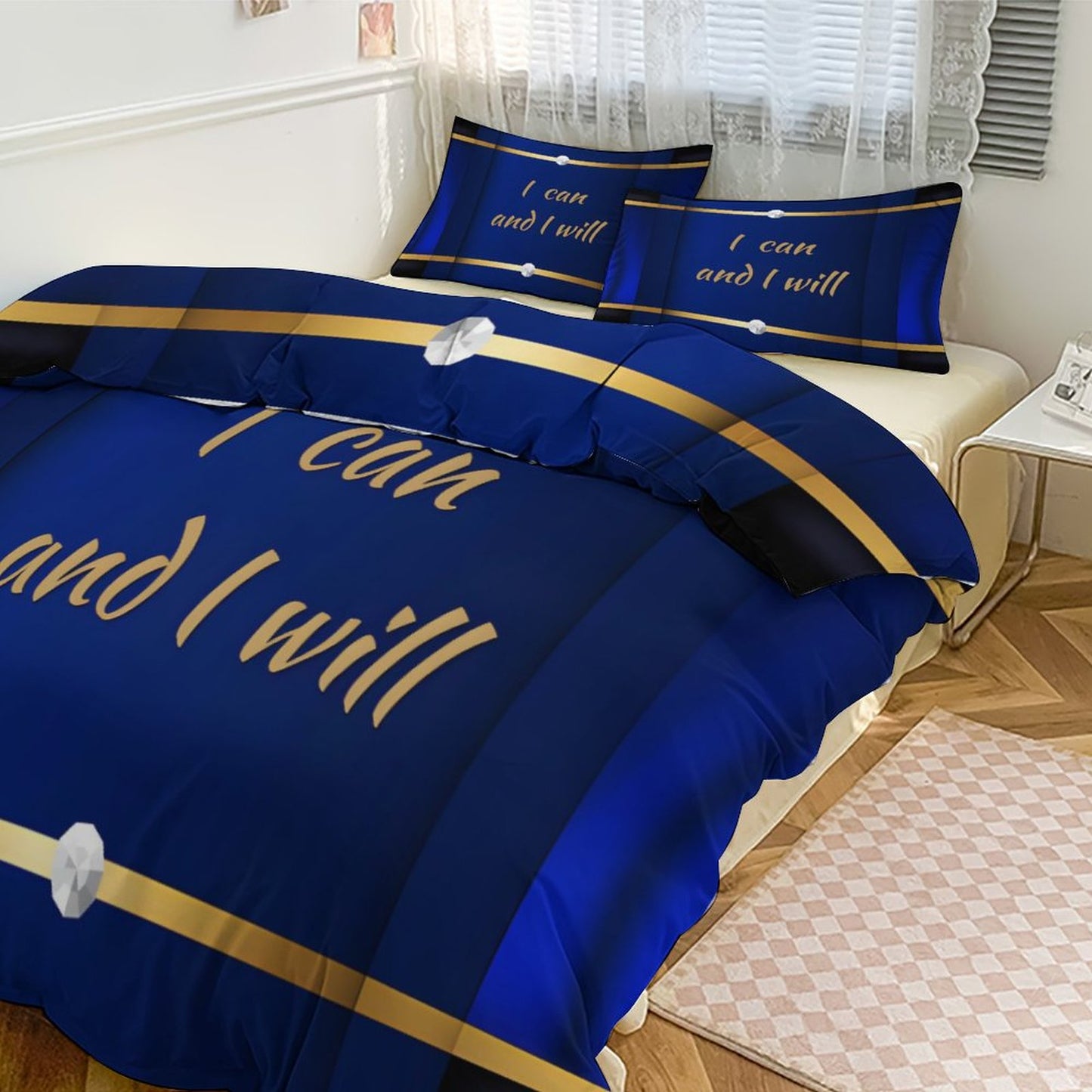 3-Piece Bedding Set-86"×70"/ 218×177cm (Dual-sideded Printing)
