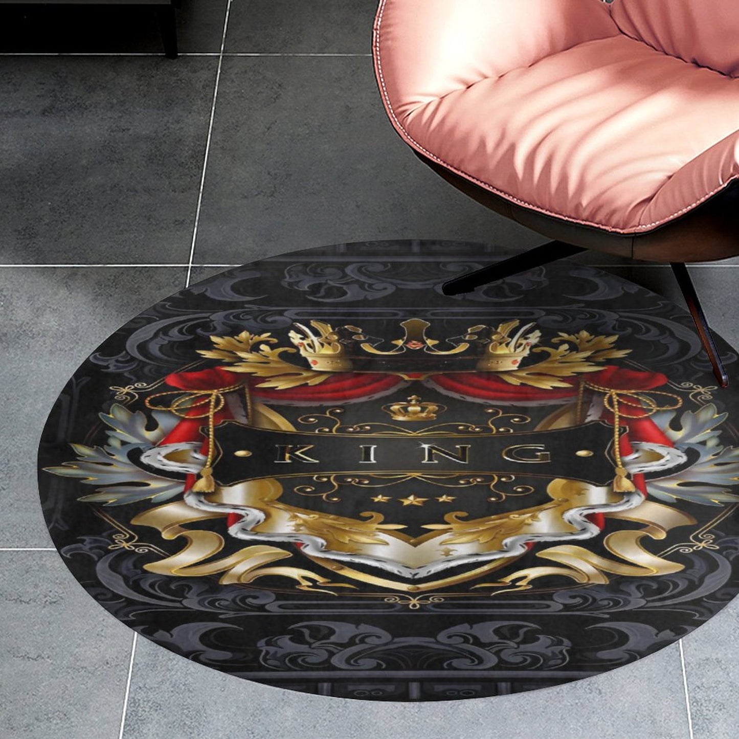 Round Coral Velvet Warm Floor Mat