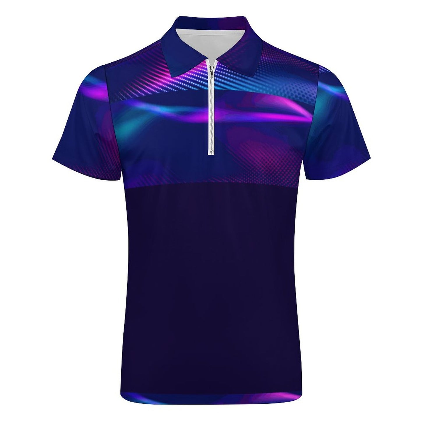 MULTICOLOR Men's Short Sleeve POLO Shirt with Zipper-*2XS-6XL