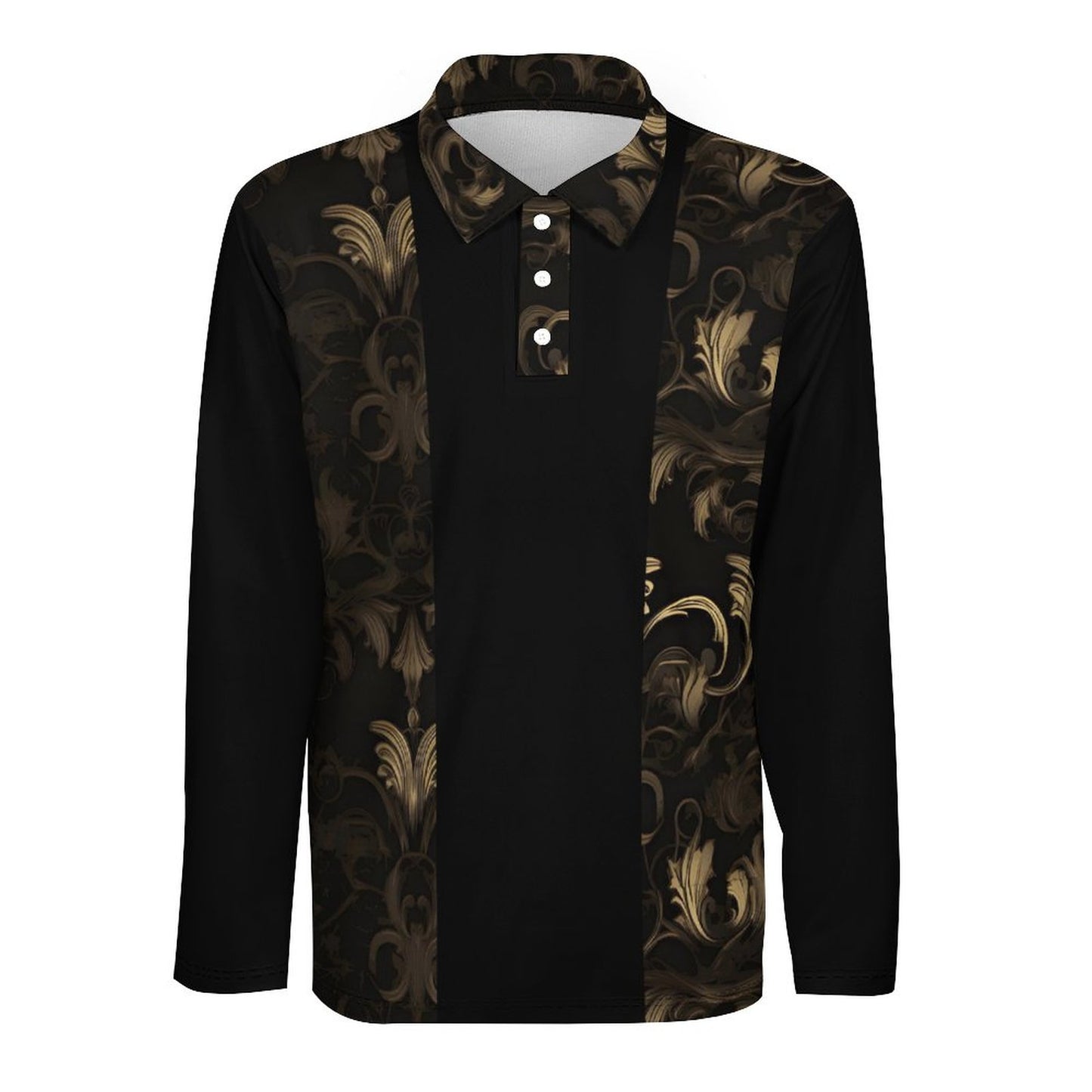 BLACK & GOLD ACCENT Men's Sports POLO Shirt-SMALL-5XL