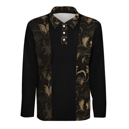 BLACK & GOLD ACCENT Men's Sports POLO Shirt-SMALL-5XL
