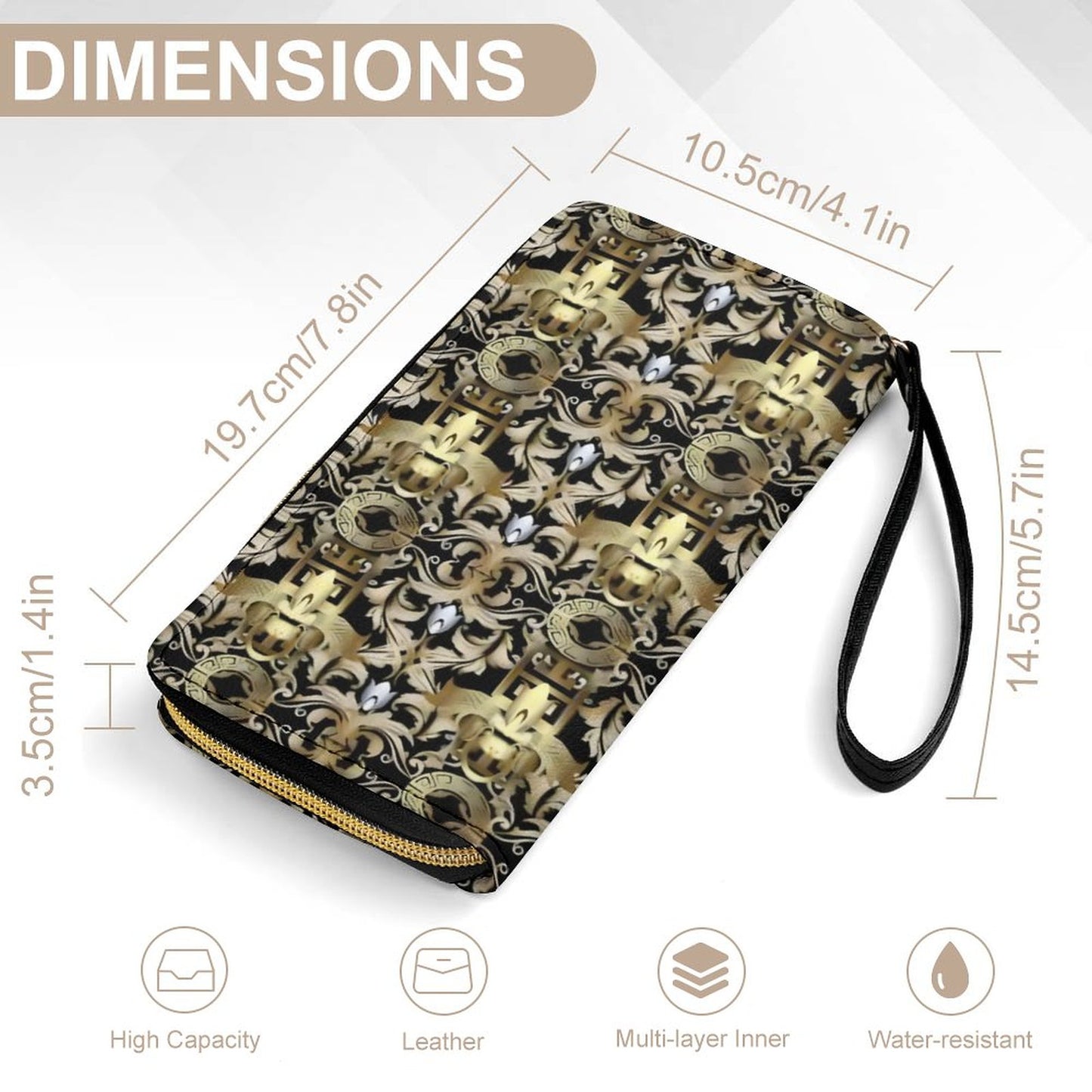 Leather Wallet with Wristlet Strap