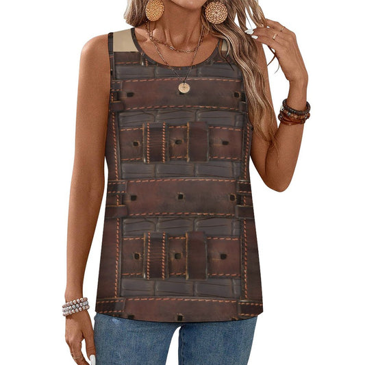 RUGGED LEATHER BUCKLE Women's Tank Top