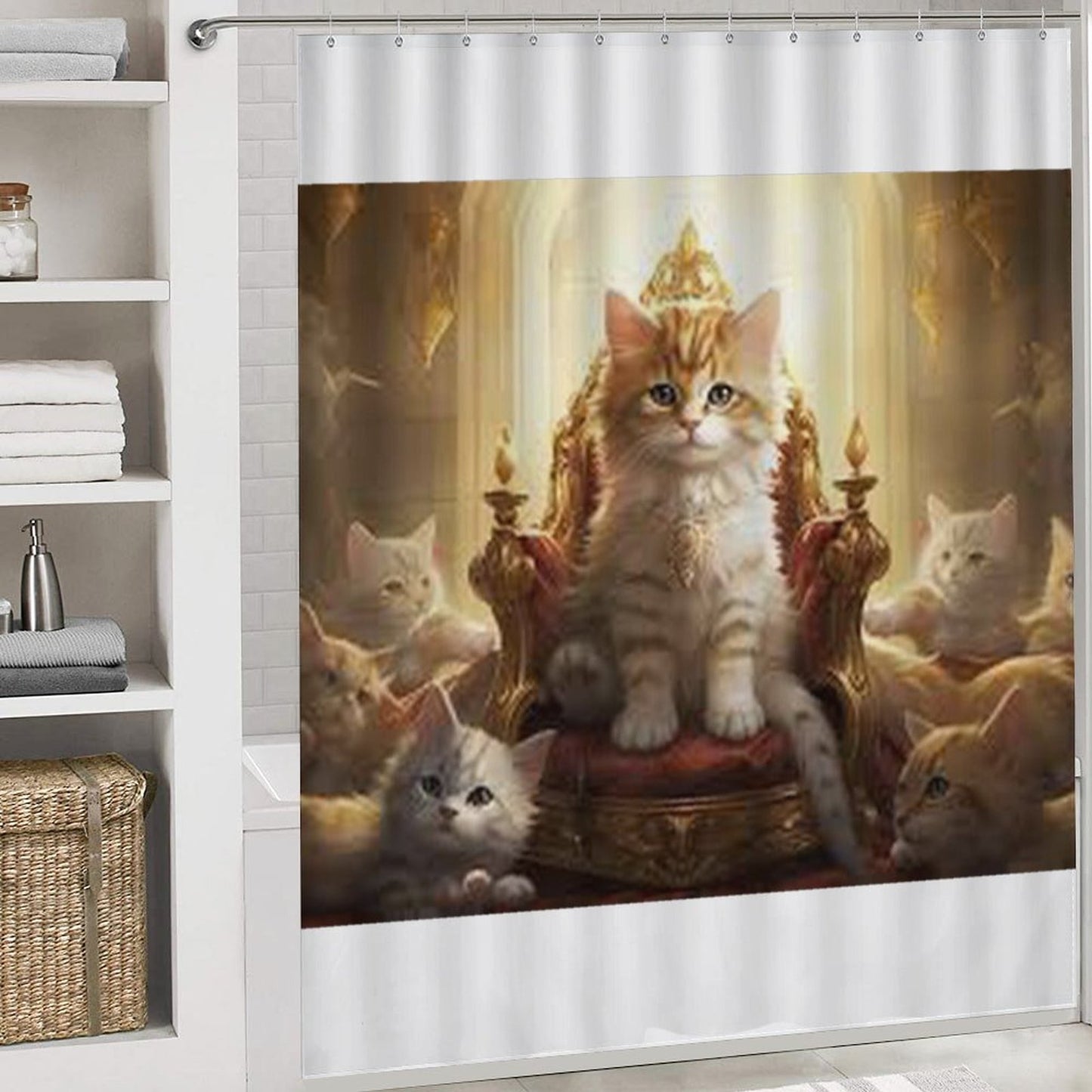 Shower Curtain Set with 3 Rugs