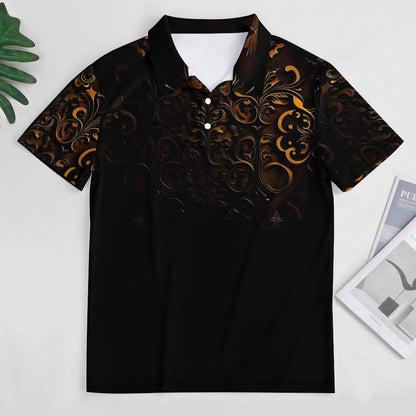 Custom Polo Shirts with All-Over printing Design Straight B612